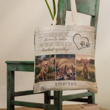 Pet Dog Memorial Rustic Wood Photo Collage