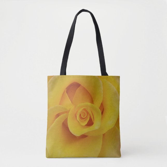 Tote Bag Pétales de rose jaune romantiques (Devant)