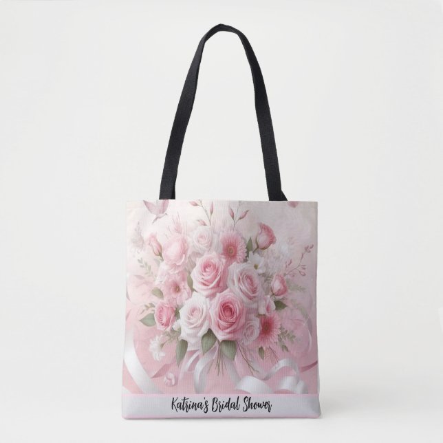 Tote Bag Pétales et promesses : une Fête des mariées Rose à (Devant)