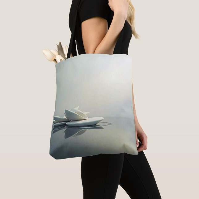 Tote Bag Pétales flottants en pierre (De près)