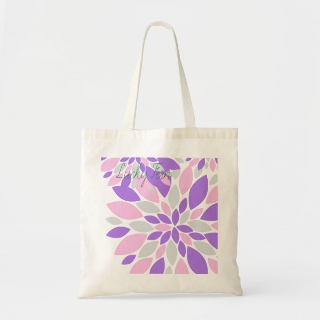 Tote Bag Pétales Magiques Fleurs violettes (Devant)