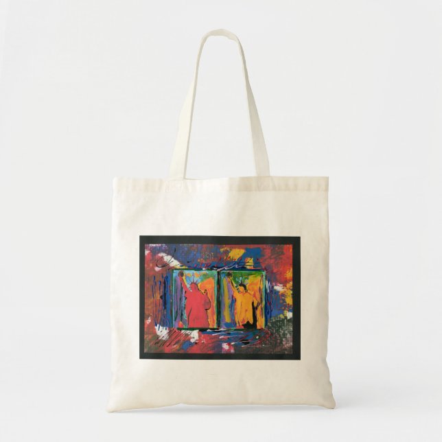 Tote Bag Peter Max style peinture acrylique originale (Devant)