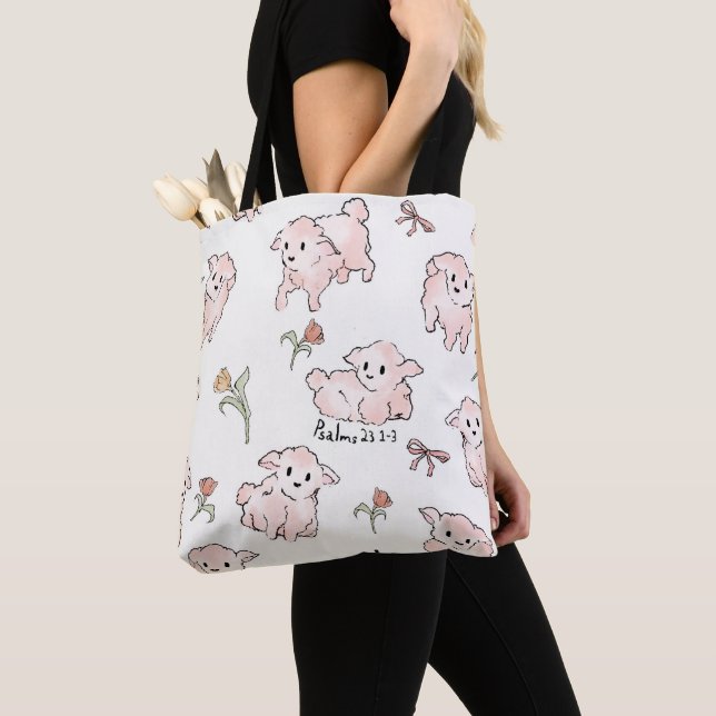 Tote Bag Petit Agneau Blanc (De près)