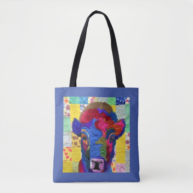 Tote Bag Petit Bison Bison Quilt Comme Design (Devant)