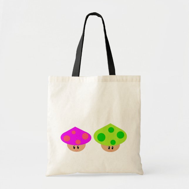Tote Bag Petit budget heureux Fourre-tout de champignons (Devant)