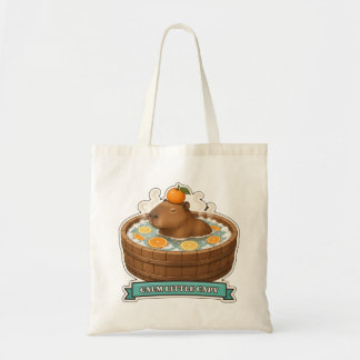 Tote Bag Petit capybara calme dans une baignoire en bois
