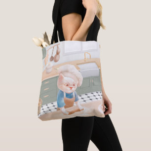 Tote Bag Petit Chat Boulanger : Art de Pétrissage de Matin