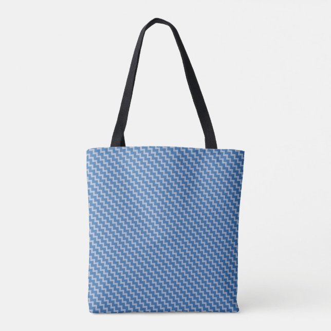 Tote Bag Petit chevron motif bleu foncé (Dos)