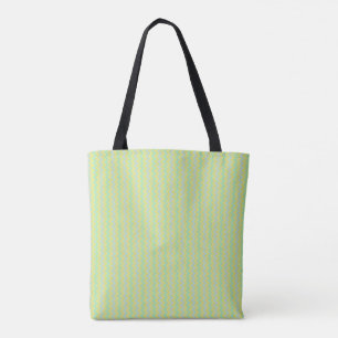 Tote Bag Petit chevron motif vert et bleu