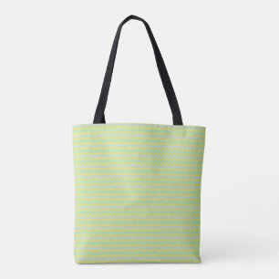 Tote Bag Petit chevron motif vert et bleu