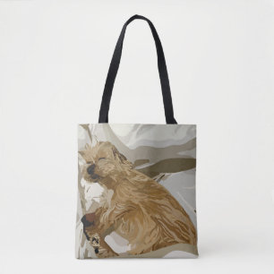 Tote Bag Petit chien Daisy ayant un jour de couette