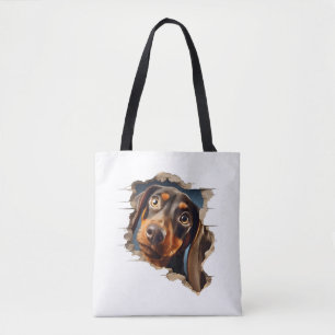 Tote Bag Petit chiot dachshund mignon qui regarde