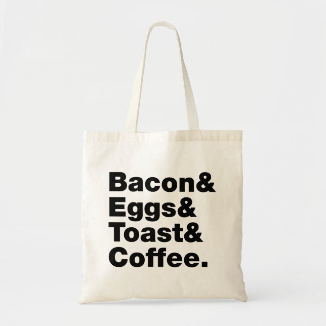 Tote Bag Petit-déjeuner (Bacon & oeufs & Toast & Coffee.) (Devant)