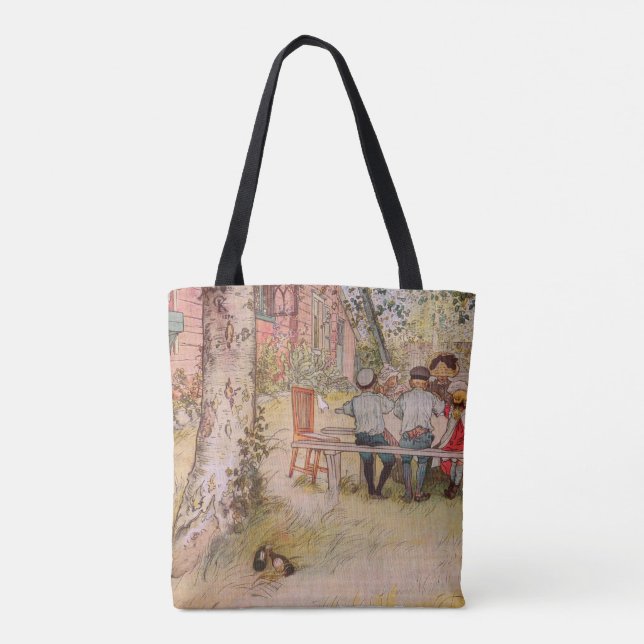 Tote Bag Petit-déjeuner sous le big Birch par Carl Larsson (Dos)