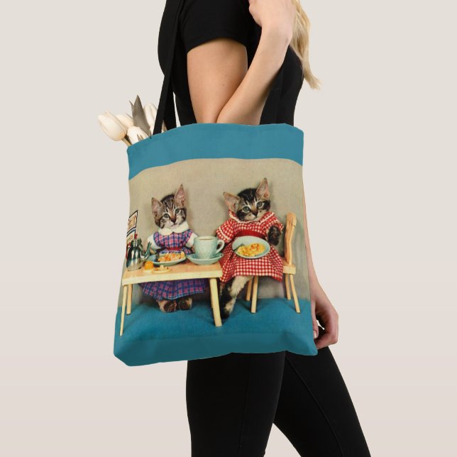 Tote Bag petit déjeuner tabby kittens (De près)