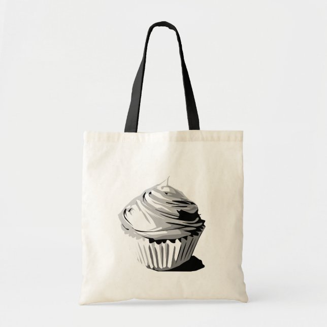Tote Bag Petit gâteau fourre-tout de gamme de gris (Devant)