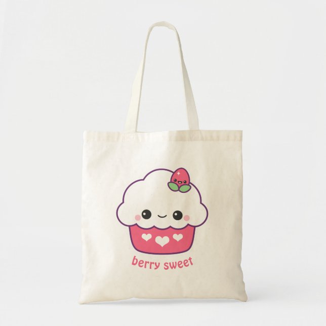 Tote Bag Petit gâteau mignon de fraise (Devant)