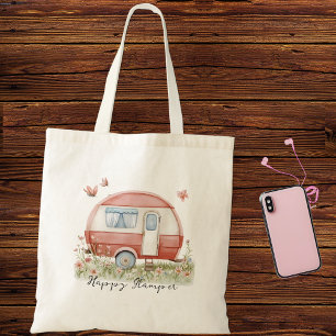 Tote Bag Petit Glamper Camper Rose avec Papillons