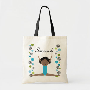 Tote Bag Petit gymnaste dans l'Aqua et le vert