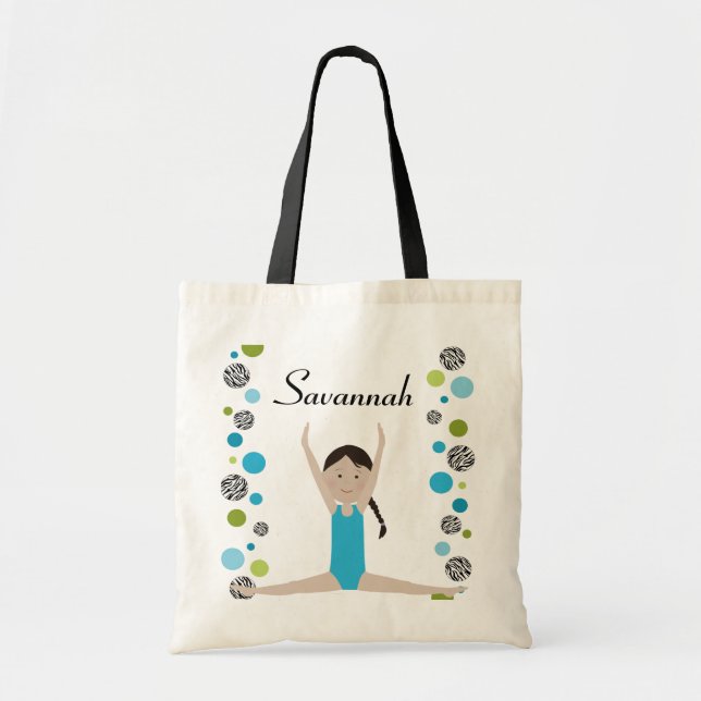 Tote Bag Petit gymnaste dans l'Aqua et le vert (Devant)