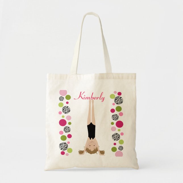 Tote Bag Petit gymnaste dans le rose et le vert (Devant)