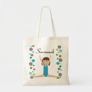 Tote Bag Petit gymnaste personnalisé dans l'Aqua et le vert