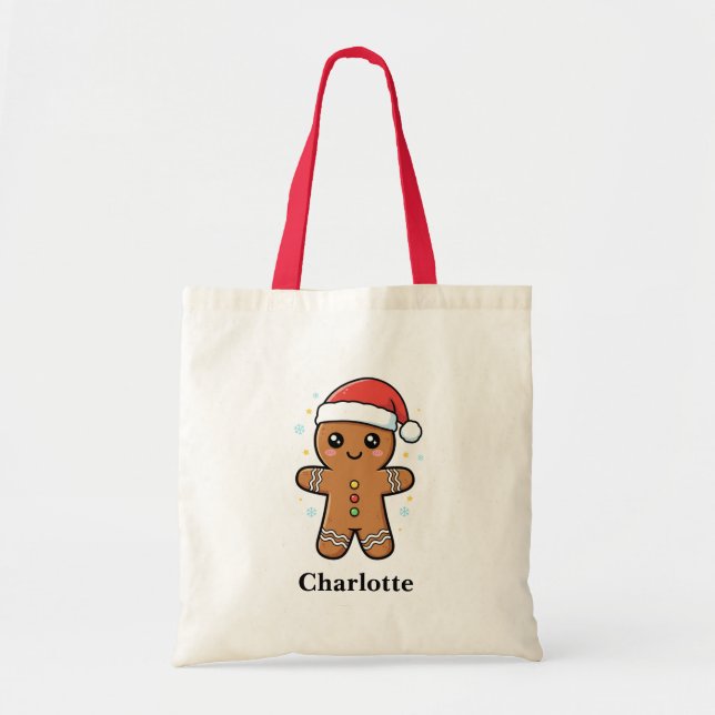 Tote Bag Petit homme en pain d'épices avec le chapeau de No (Devant)