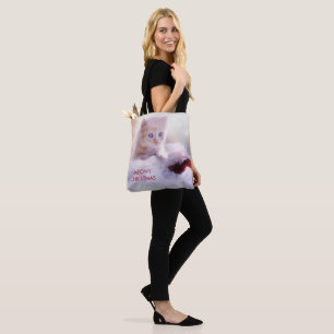 Tote Bag Petit Kitten reposant sur un chapeau de Noël Meowy