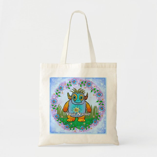 Tote Bag Petit Monstre Bleu (Devant)