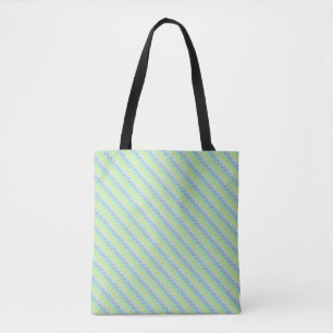 Tote Bag Petit motif chevron aux couleurs bleu vert