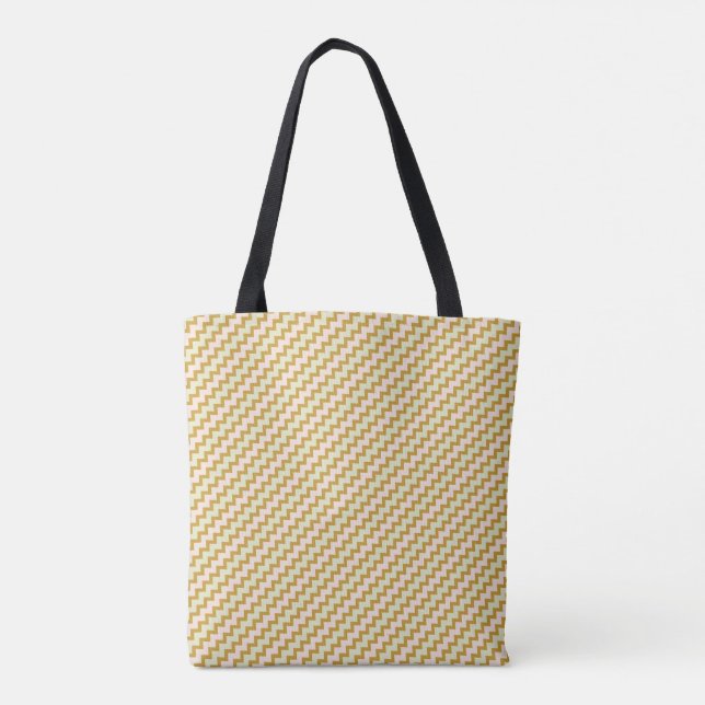 Tote Bag Petit motif chevron aux couleurs naturelles (Dos)