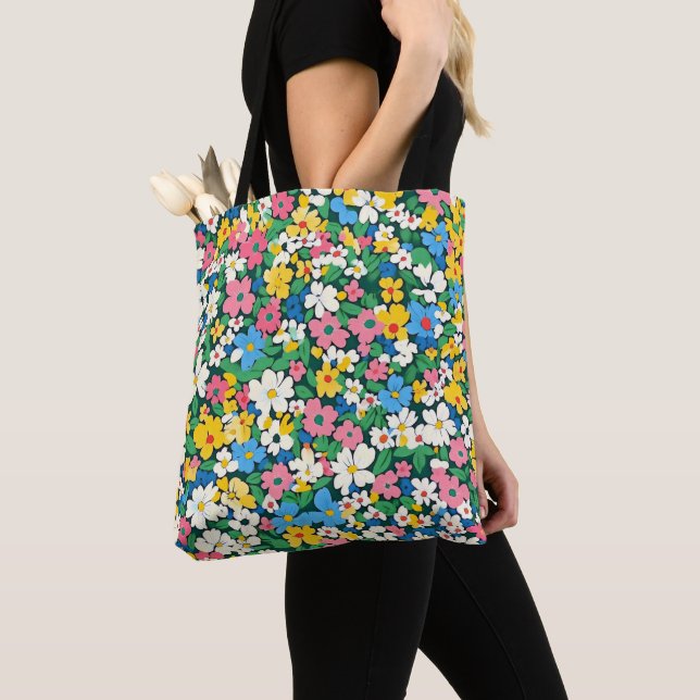 Tote Bag Petit Motif de fleurs de printemps (De près)
