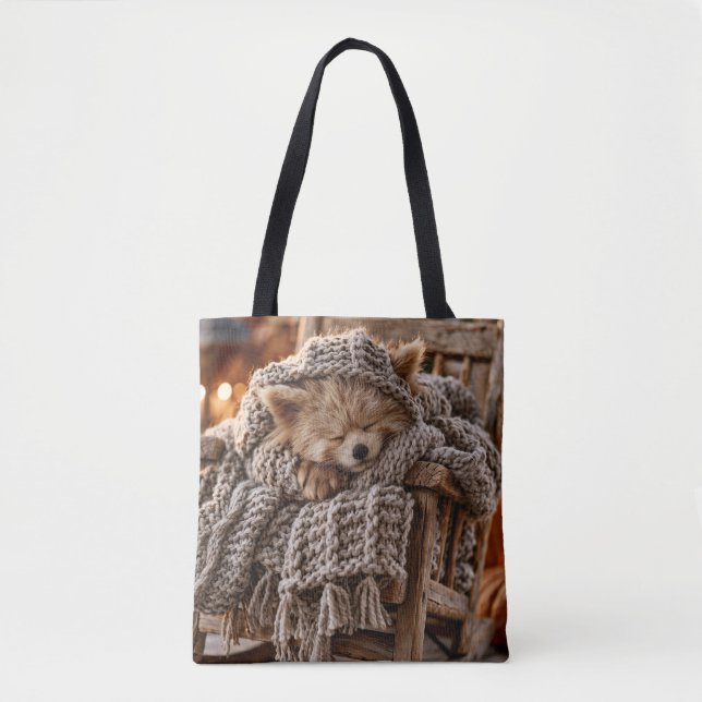 Tote Bag Petit panda roux mignon endormi dans une miniature (Devant)