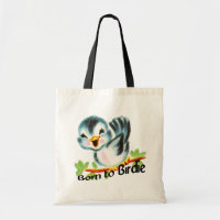 Petit rétro oiseau mignon soutenu au cadeau de
