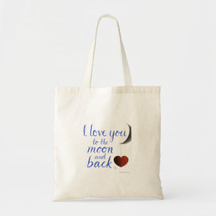 Tote Bag Petite Amie Petit Ami Je T'Aime Jusqu'À La Lune Et