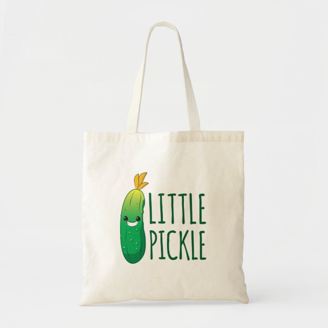 Tote Bag Petite chiche mignonne chiche verte portant des lu (Devant)