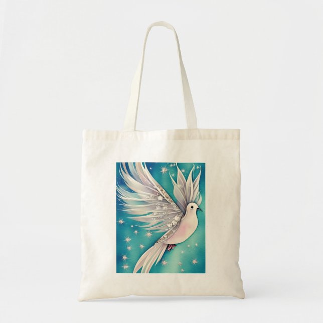 Tote Bag Petite colombe blanche aux ailes éthérées (Devant)
