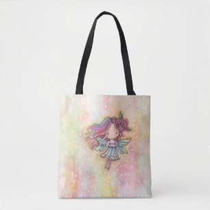 Tote Bag Petite Fée du Coeur Flottant avec les Coeurs