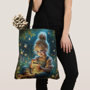 Tote Bag Petite Fille Avec Des Bugs Éclair