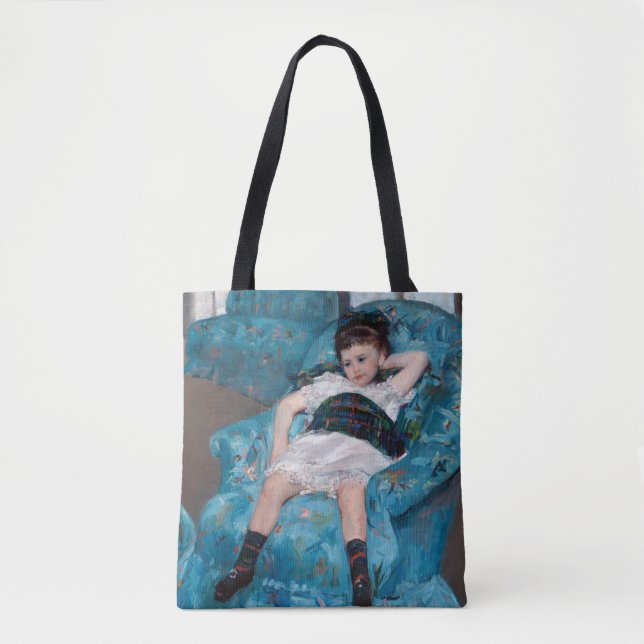 Tote Bag Petite fille dans un fauteuil bleu, Cassatt (Devant)