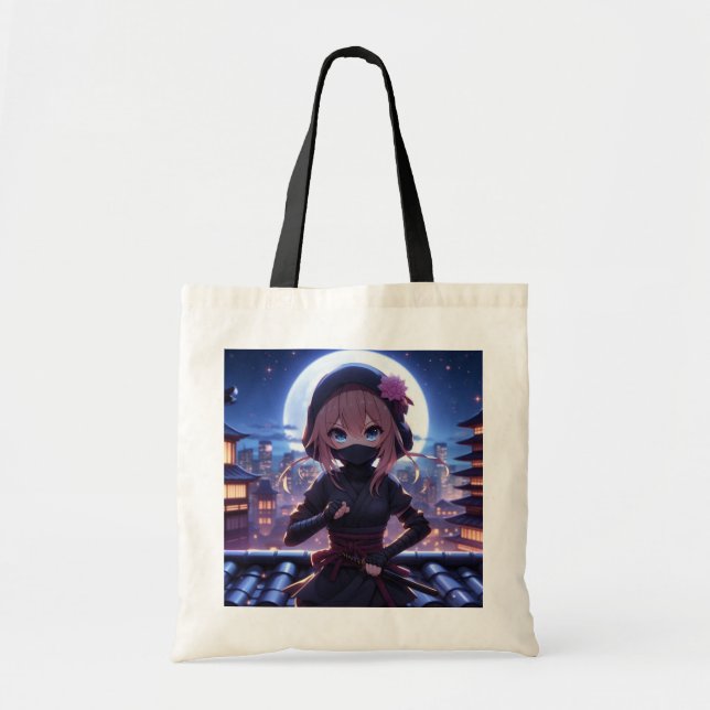 Tote Bag Petite fille guerrière ninja (Devant)