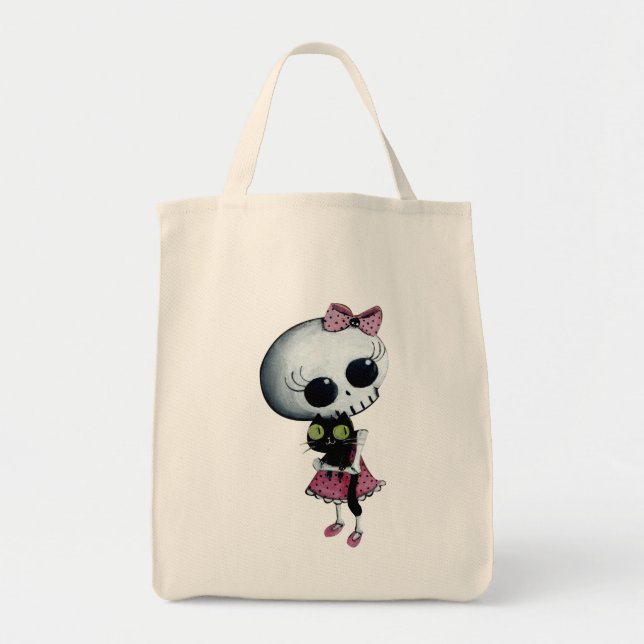 Tote Bag Petite Mlle Death - beauté de Halloween (Devant)