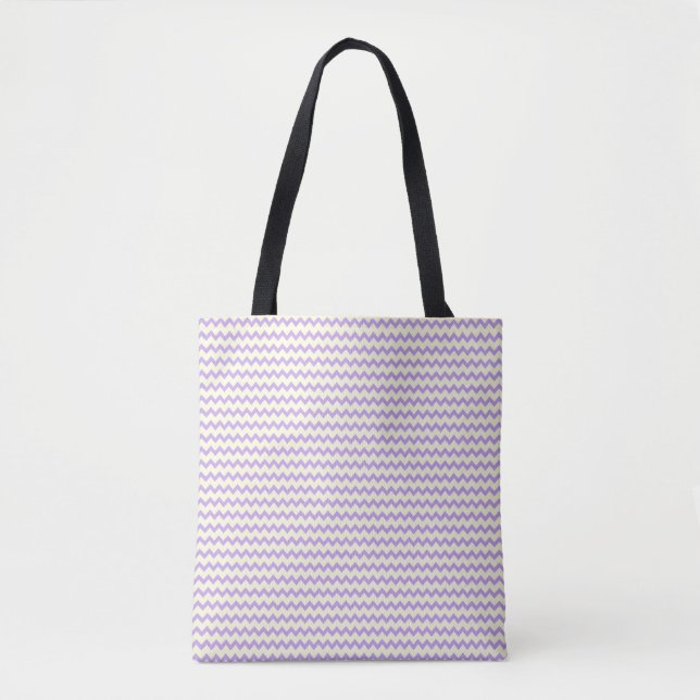 Tote Bag Petite motif de chevron pourpre et crème (Devant)