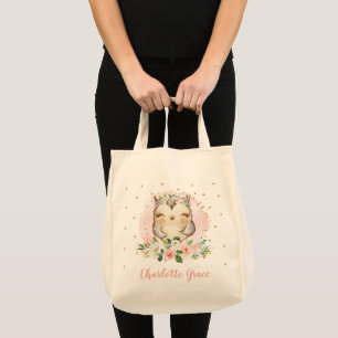 Tote Bag Petite Petite Chouette Aquarelle rose pâle