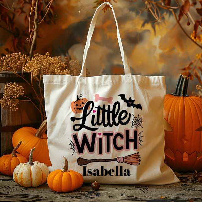 Tote Bag Petite Sorcière Personnalisée Trick Ou Treat Candy (Créateur téléchargé)