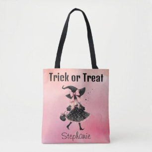Tote Bag Petite sorcière Précieuse Halloween Trick ou trait
