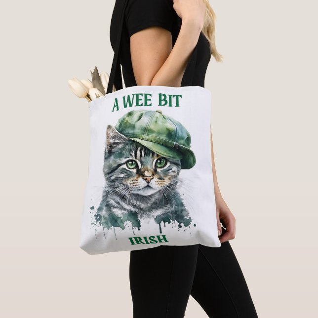TOTE BAG PETITE TABLE GRISE IRLANDAISE EN PETIT CHAT AVEC C (De près)