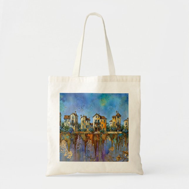 Tote Bag petite ville amusante (Devant)