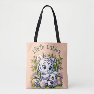 Tote Bag Petites Cuties Panda & Tigre