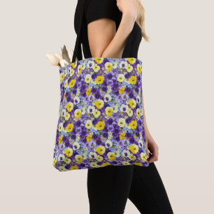 Tote Bag Petites panneaux violets et jaunes